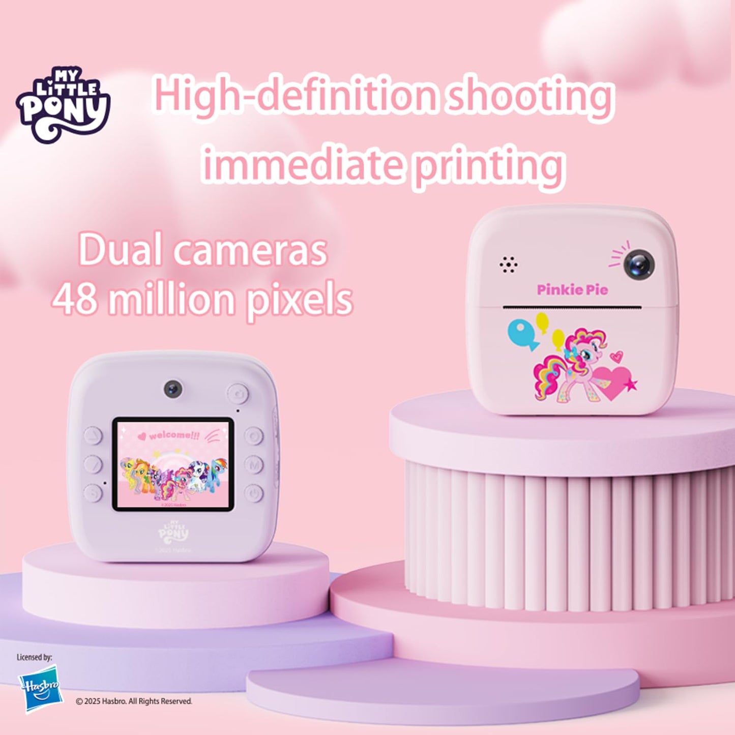 My Little Pony Rainbow Series Children Print Camera, Polaroid Camera for Kids, Instant Print Kids Camera, Digital Toy Camera for 3-12 Year Old