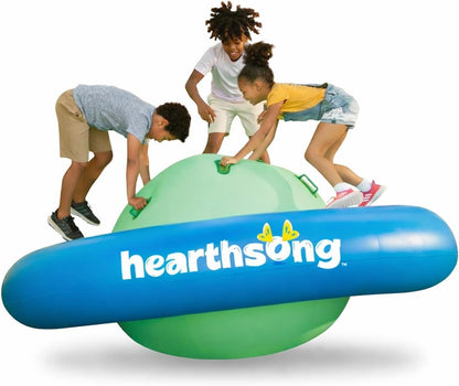 Hearthsong 8-Foot Inflatable Dome Rocker with 6 Handles - Children's Fun Play Equipment Blow Up Giant Bouncer Backyard Toy for Outdoor Game Activities