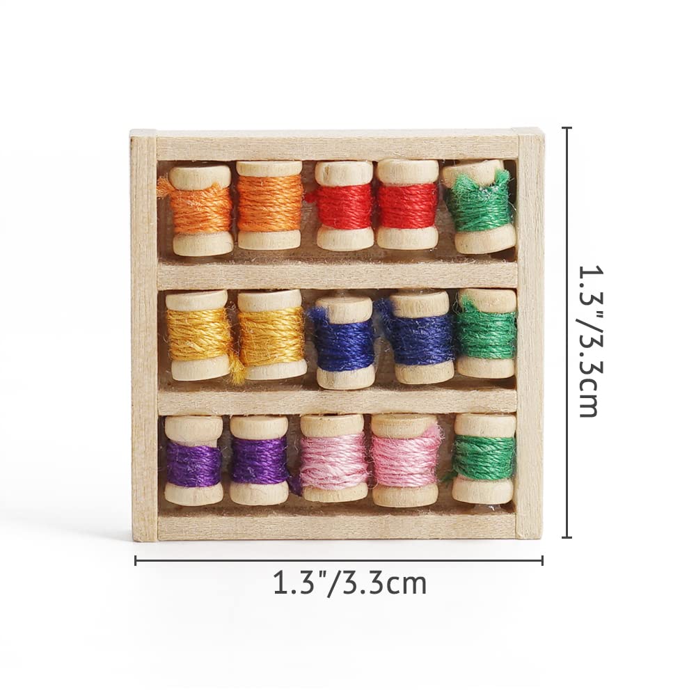 Odoria 1/12 Miniature Spool of Thread Kit Dollhouse Decoration Accessories