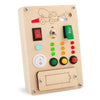 Falecha Busy Board Montessori Toys for 1 Year Old Led Button Push Toys Light Switch Preschool Learning Wooden Sensory for Toddlers 1-3 Baby Gifts