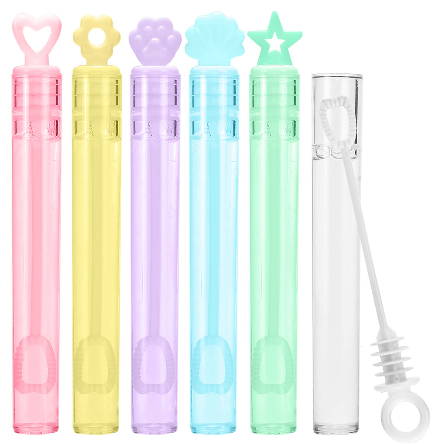 30 Pack Mini Bubble Wands, 6 Style Color Bulk Party Favors for Kids Gift