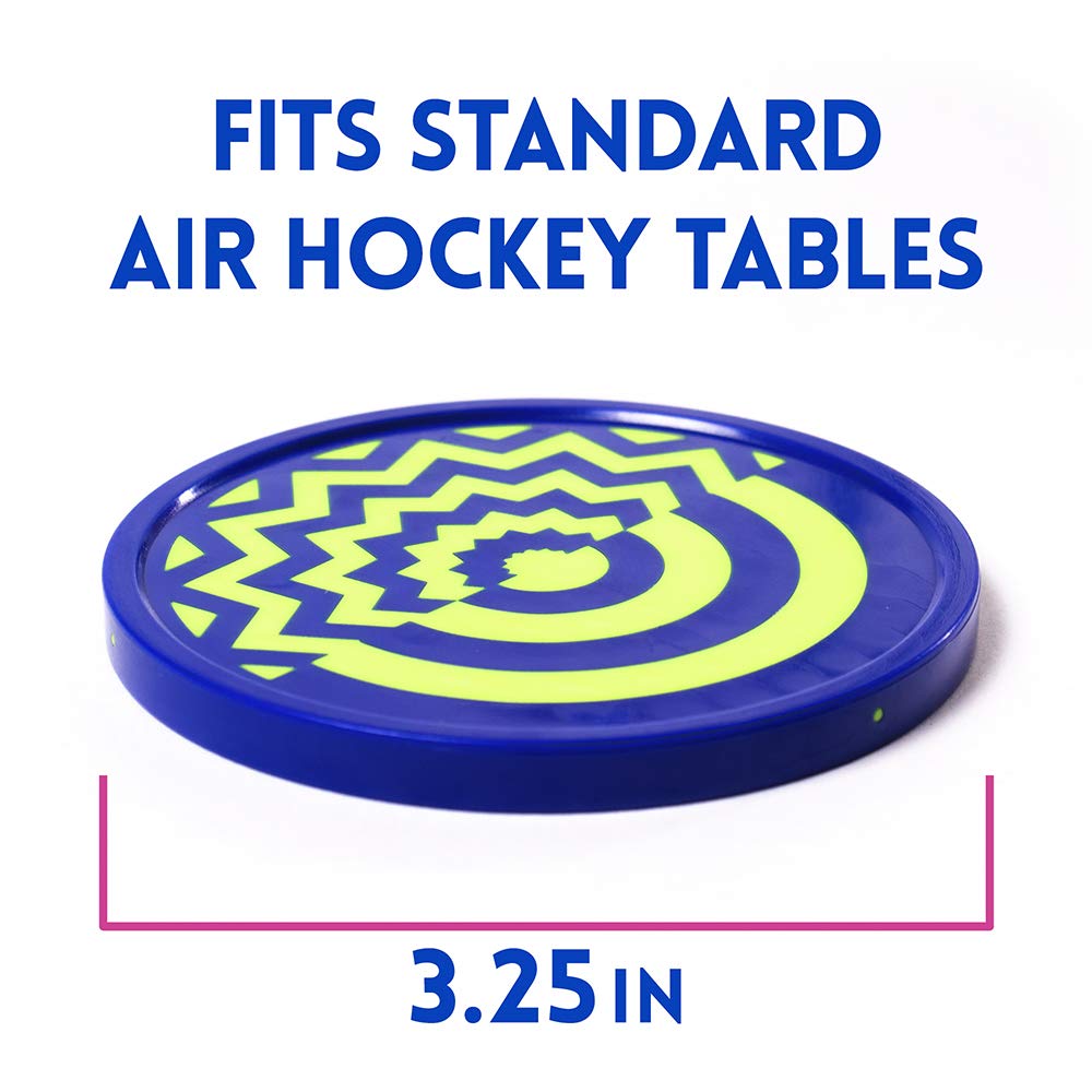 Vivid Two-Tone Air Hockey Pucks (2-Pack) | Wear-Proof Molded Psychedelic Patterns and Designs | Large 3.25-inch Pucks for Standard Air Hockey Tables |