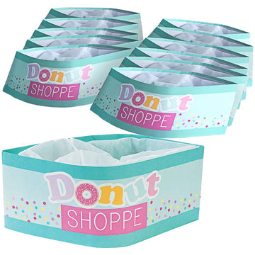 Donut Party Hats for Kids - Set of 12 Donut Shoppe Paper Hats - Party Accessories and Supplies