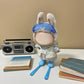 Clothes for Labubu Winter 4-Piece Ski Set - Ski Goggles,Jacket & Snow Pants and Twin Skis,Perfect for 17cm Dolls(No Doll) (Blue)