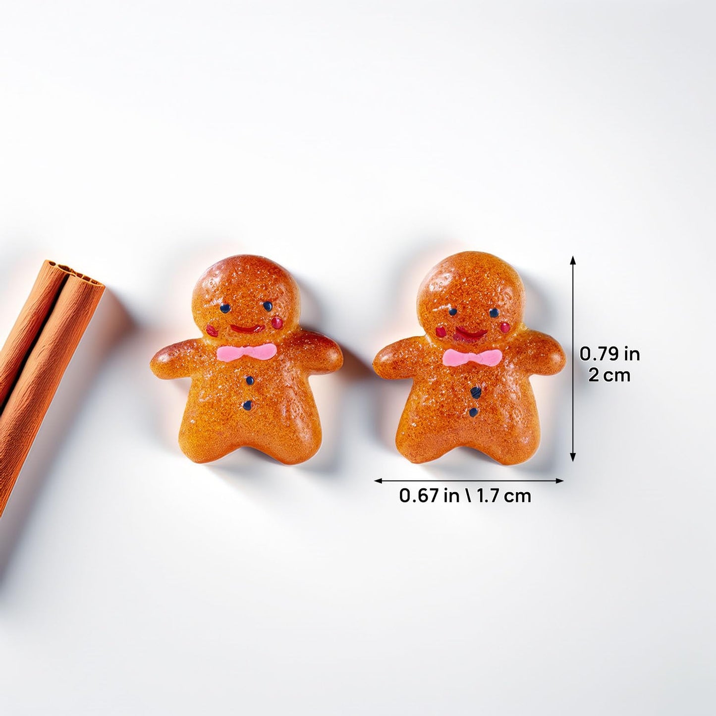20 PCS Miniature Gingerbread Man Figures, Christmas Resin Cabochons for Holiday Crafts, Tiny Fake Cookies for Dollhouse Bakery & Festive Diorama Decor