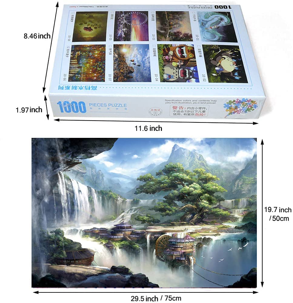 AMCJJ Wooden Puzzle 1000 Pieces for Adults, 29.5 x 19.7 in,Wonderland