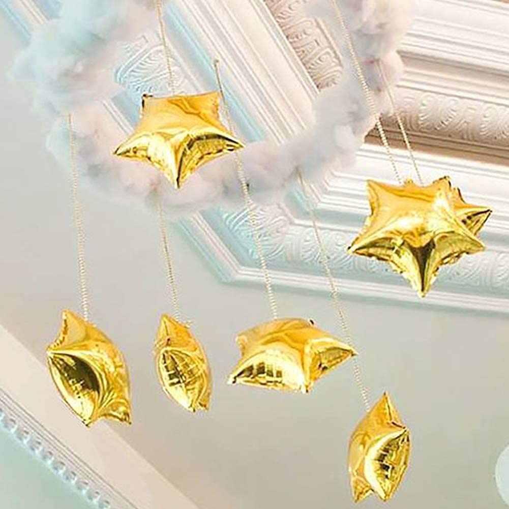 24 Pcs 18" Gold Star Balloons Foil Balloons Mylar Balloon for Baby Shower, Gender Reveal, Wedding, Magical Prom or Engagement Party Decoration