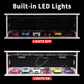 G-FANS Display Case for Hot Wheels - 1/64 Scale Die-cast Model Car Scenarios Display Case with LED Light and Acrylic Cover, Scenes Diorama Storage