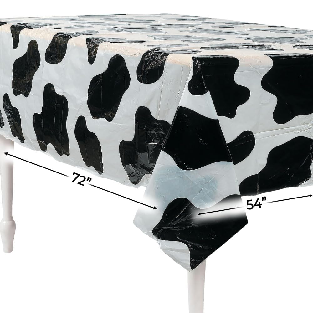 Fun Express Cow Print Plastic Tablecloth