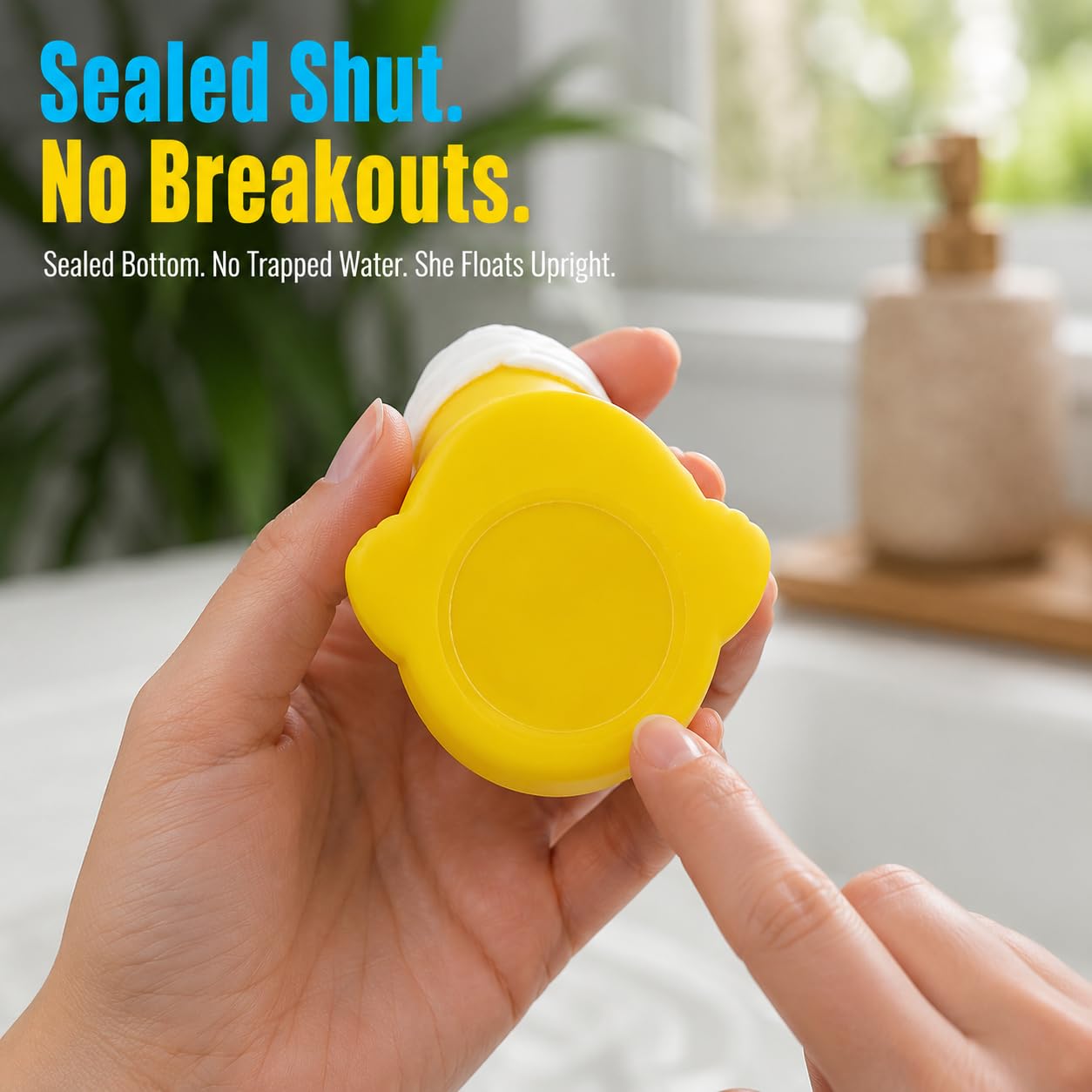 3 Inch DUCKY CITY Spa Rubber Duck [Sealed, Floats Upright] for Jeep Ducks, Facial Cucumber Eyes Bath Toy for Kids and Toddlers, Baby Safe Funny Duck