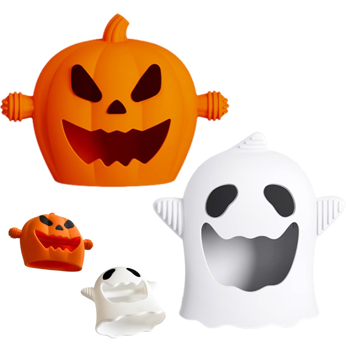 2 Pack Halloween Baby Teething Toy Halloween teethers for Baby, Cute Cartoon Baby Teether for Babies Wrist Hand Silicone Soft Soothe Teethers Baby