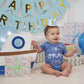 SYESQL Baby Boys 2nd Birthday Crown - Blue Felt Hat, Cake Smash Prop, Birthday Hats for Kids, Blue Half Birthday Crown, Blue and White