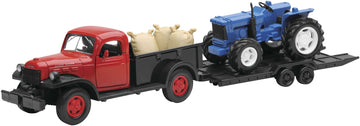 New-Ray Toys SS-54296B 1-32 1946 Dodge Power Wagon with Farm Tractor