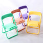 5Pcs MiniatureDollhouse ChairsMulticolour Simulation Mini Folding Back Small Chair Model Dollhouse Doll House Miniature Plastic Scene Props for Micro