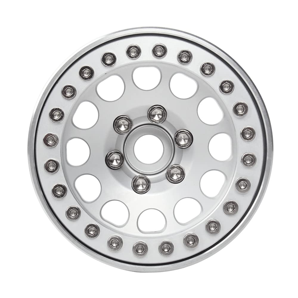 INJORA RC Rims 4pcs 1.9 Inch Beadlock RC Wheel Rim Set Wheel Hub for 1:10 RC Crawler Axial SCX10 SCX10 II 90046 SCX10 III AXI03007 TRX4 D90 12mm Hex