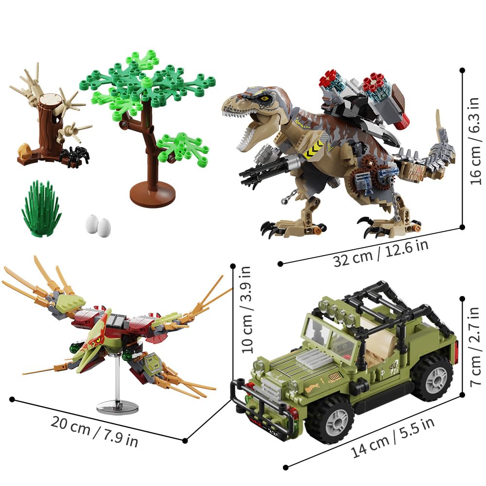 Mesiondy Building Blocks Toys Sets 725 Pcs for Age 6 8 9 10 11 12 13 14 Years, Dinosaur Park World,Birthday Gifts for Boys and Girls