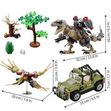 Mesiondy Building Blocks Toys Sets 725 Pcs for Age 6 8 9 10 11 12 13 14 Years, Dinosaur Park World,Birthday Gifts for Boys and Girls