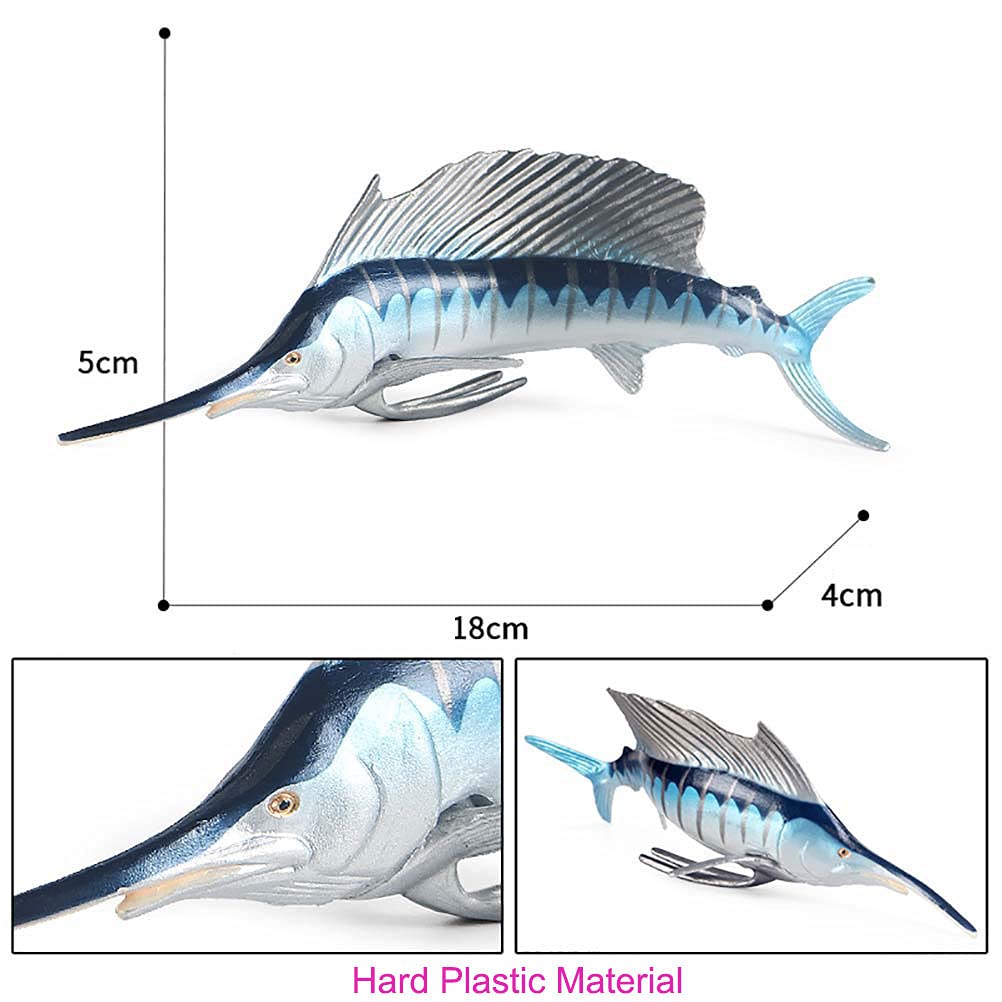 JOKFEICE Animal Figures Realistic Plastic Swordfish Marine Animals Action Model Science Project, Learning Educational Toys, Birthday Gift, Cake Topper