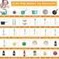 Bruvoalon 32Pcs Kids Play Kitchen Toys Set, Toddlers Pretend Cooking Playset Acccessories with Pots Pans, Utensils Cookware, Foods, Canned Veges