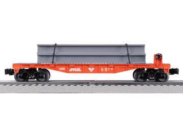 Lionel DC Comics Superman Flatcar, O Gauge Model Train Car with Removable Steel Beams, Man of Steel I-Beam Flatcar, Age 14+
