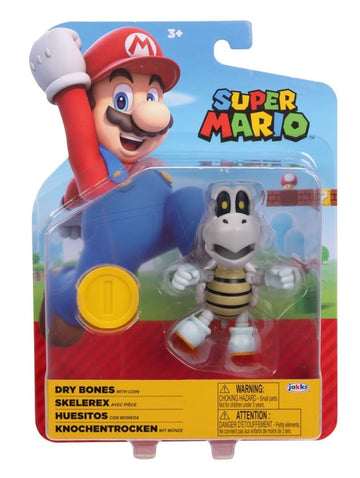 SUPER MARIO 4 inch Action Figure (Dry Bones with Coin)