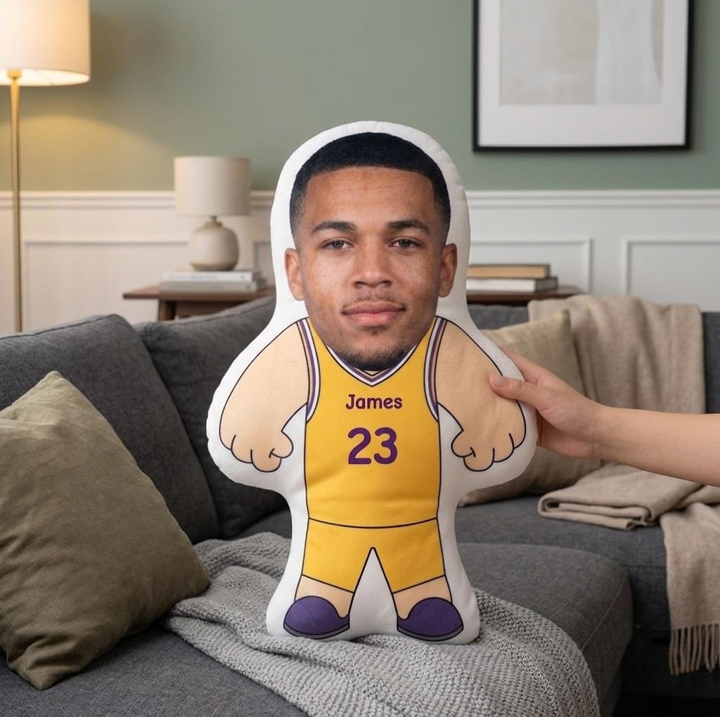 Custom Face Pillow with Sports Jersey Custom Name Number Sport Fans Gift
