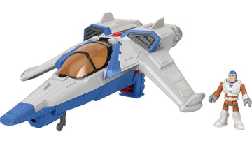 Fisher-Price Imaginext Spaceship Toy Disney and Pixar Lightyear Lights & Sounds XL-15 with Buzz Lightyear Figure for Preschool Kids Ages 3+ Years