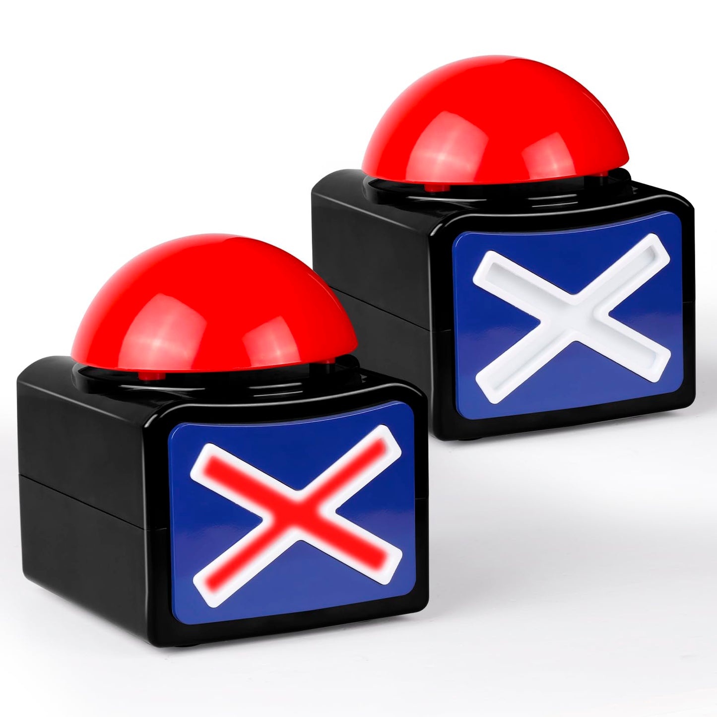 BEAN LIEVE Game Buzzers with Sound - 2 Pack Buzzer Button with Lights, Game Show Buzzers for Family, Quiz Game Buttons Perfect for Game Night & Trivia