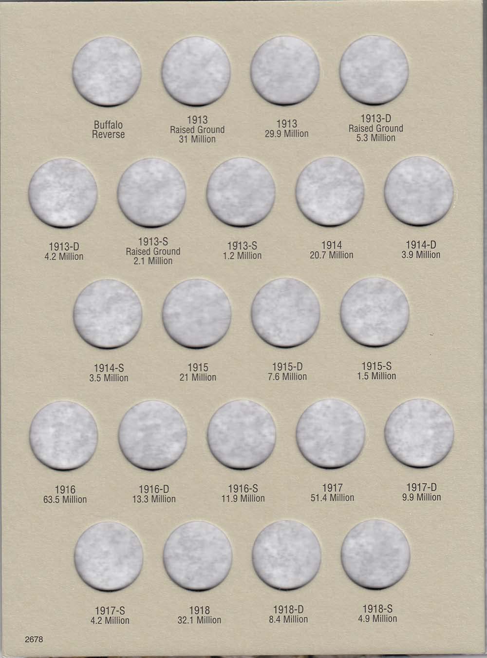 New Harris Buffalo Nickel 1913 - 1938 Coin Folder 2678