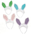 Fun Express - Sequin Bunny Ears Headband for Easter - Apparel Accessories - Hats - Head Boppers - Easter - 12 Pieces