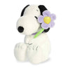 Aurora Adorable Peanuts Snoopy Stuffed Animal - Officially Licensed Toys For All Snoopy Fans - Seasonal Plush For The Spring Season - Purple Flower 9