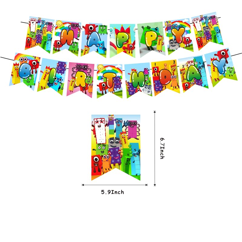 Number Birthday Decorations, Number Party Supplies Include Happy Birthday Banner, Cake Topper and Cupcake Toppers, Balloons for Kids Party Decor
