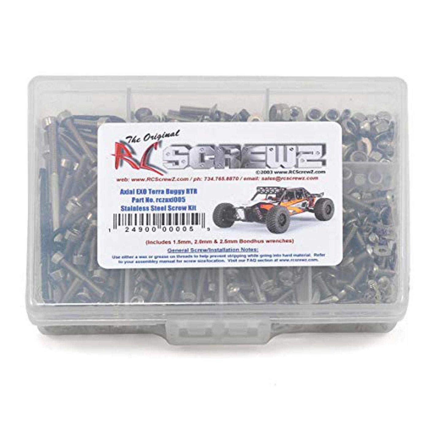 Axi005 - Compatible with Axial Racing EXO Terra Buggy Stainless Steel Screw Kit