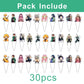 30pcs Demon Cake Decorations with 30pcs Cupcake Toppers Party Supplies for Slayer Themed Birthday Decorations
