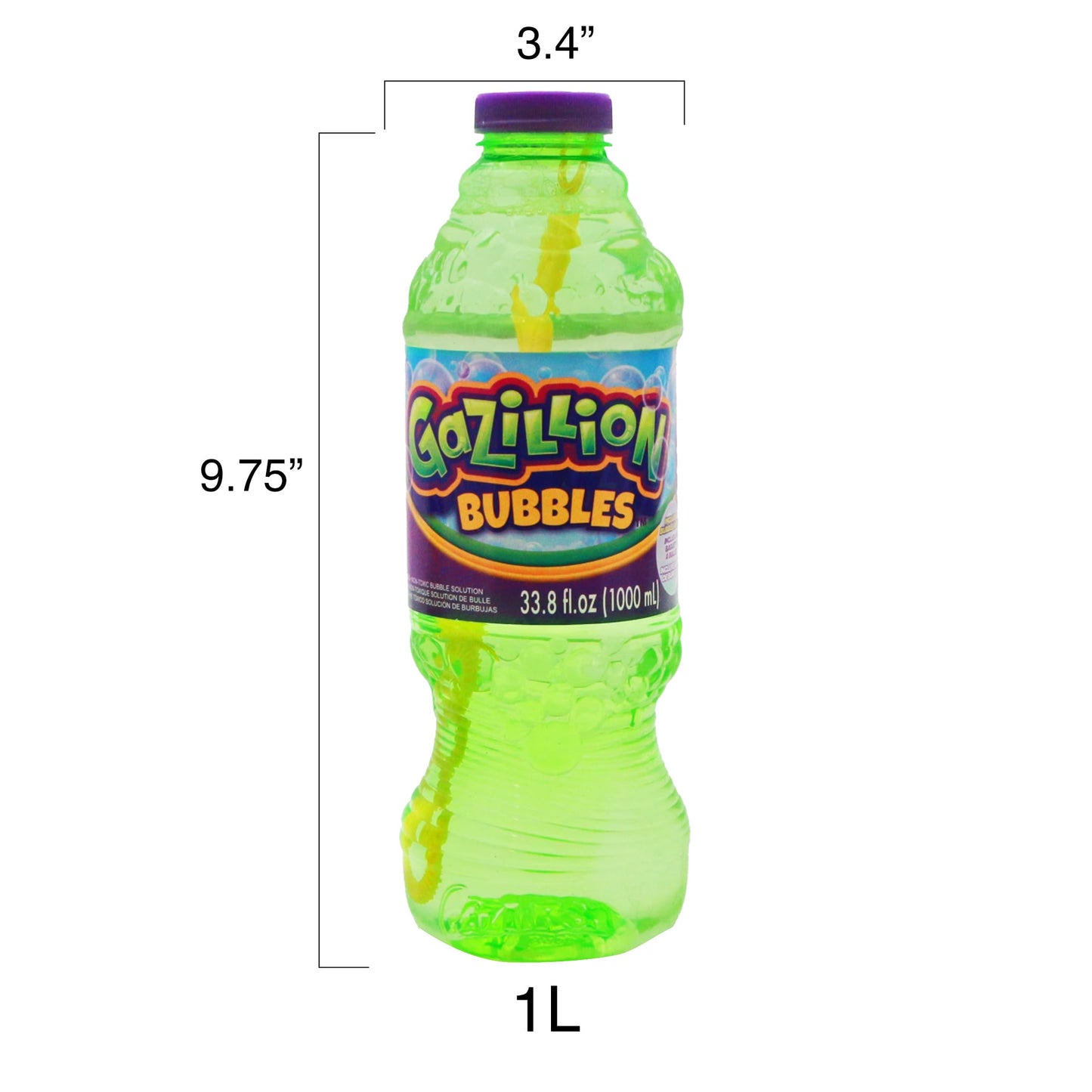 Gazillion Bubbles, Original Bubble Solution 1L - Create Bubbles with Premium Formula & 7-in-1 Bubble Wand - Non-Toxic & Safe