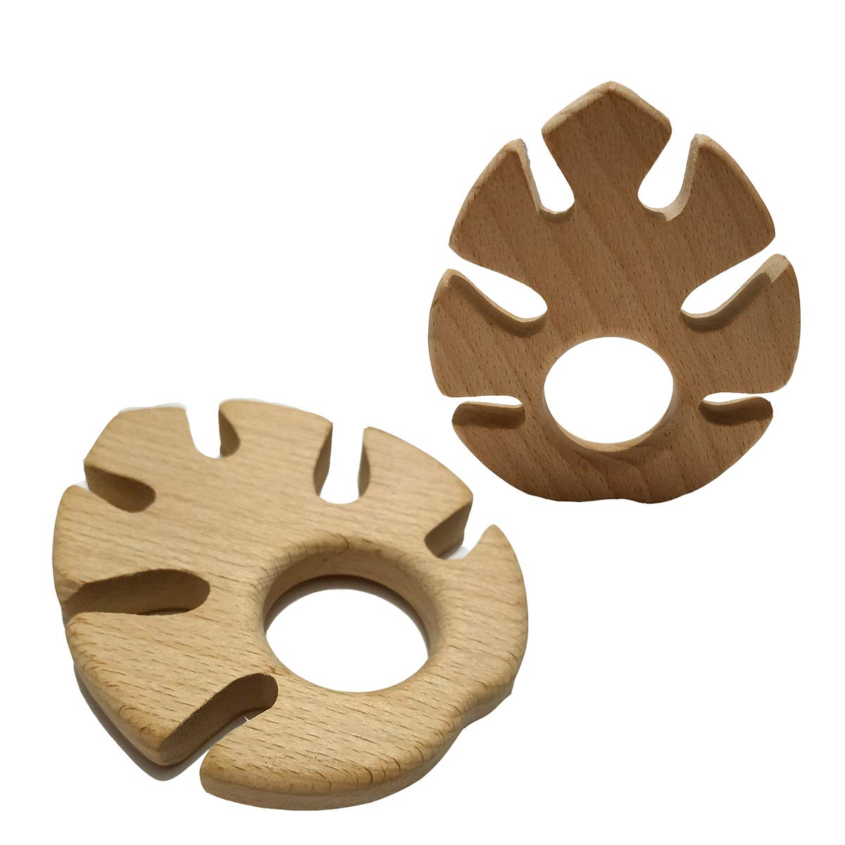 10pcs Beech Wooden Leaf Montessori Toys Home Decorations Wood Cartoon Animal Craft for Painting Party Photography Tabletop Adorns (Banana Leaf 10pcs)