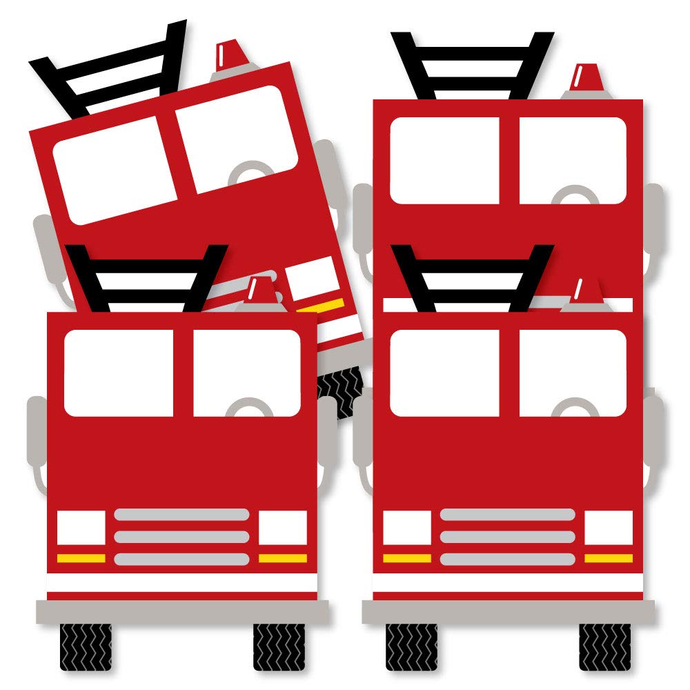 Big Dot of Happiness Fired Up Fire Truck - Decorations DIY Firefighter Firetruck Baby Shower, Birthday Party Essentials - Set of 20