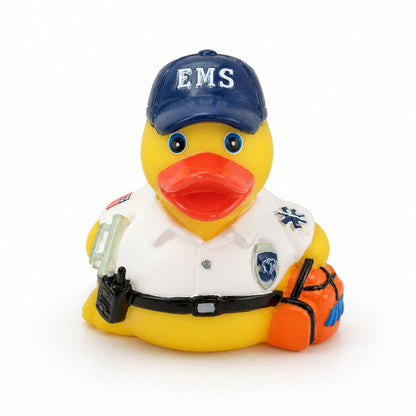 3 Inch DUCKY CITY EMS EMT Rubber Duck for Jeeps [Sealed, Floats Upright] Paramedic First Responder Bath Toy for Kids and Toddlers, Baby Safe Funny