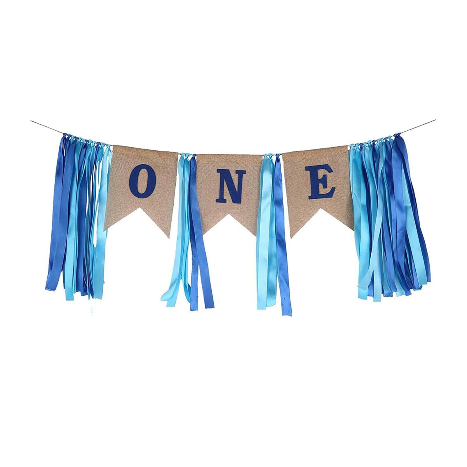 Premium Blue Big One Highchair Banner for 1st Birthday Party, Rustic First Birthday Decorations, Wall Hanging Ornament and High Chair Decor for Baby