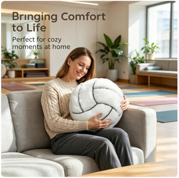 OPHRBU 14" Volleyball Plush Pillow Soft Throw Toy for Kids Room Decoration