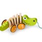 Hape Wooden Walk-A-Long Croc for Babies| Pull & Pull Walking Toy for Toddlers 12 Months and Up