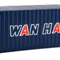 Walthers SceneMaster HO Scale Model of Wan Hai (Blue, White, red A Lettering) 20' Corrugated Container,949-8066