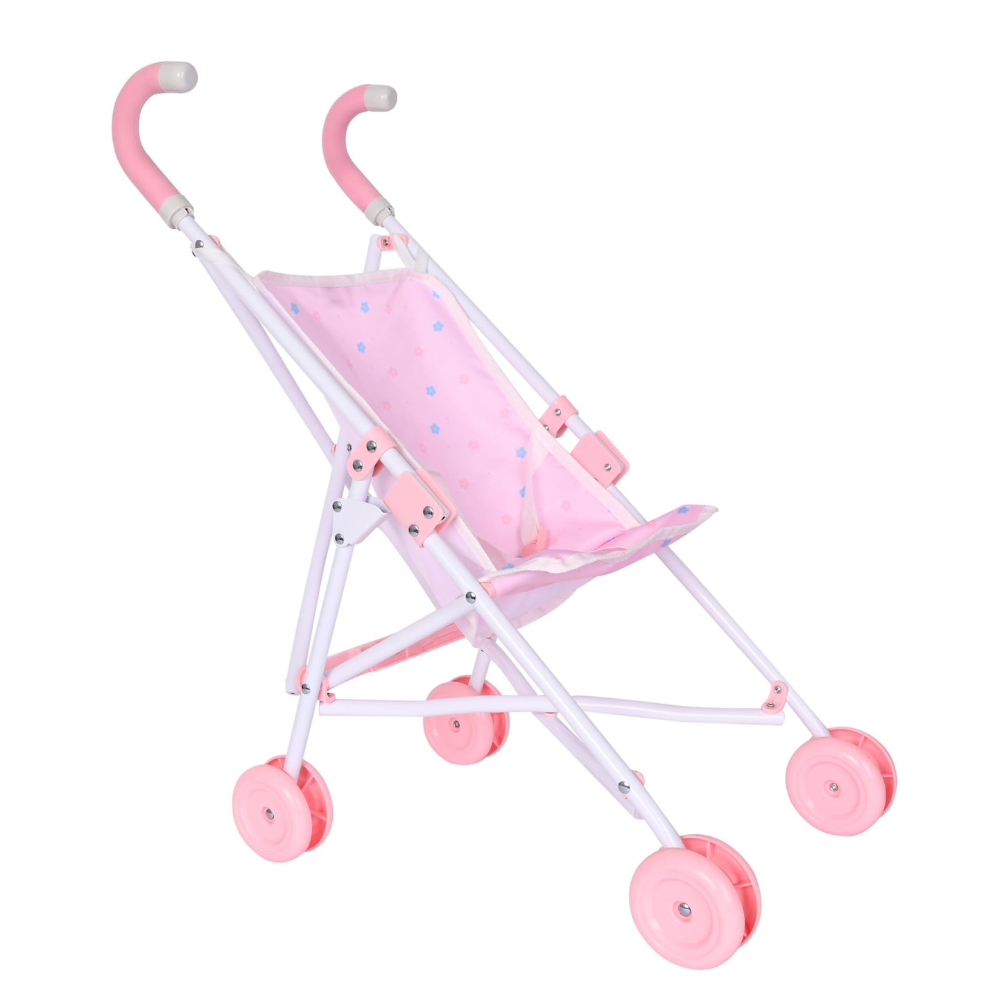 Baby Doll Stroller Toy for Girls - Foldable Lightweight Pretend Baby Stroller for Dolls with Safety Straps - Realistic Doll Carriage for 18 to 20 Inch