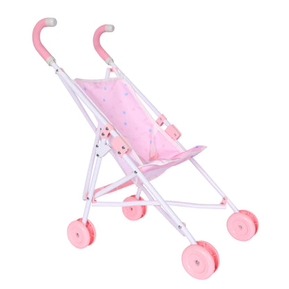 Baby Doll Stroller Toy for Girls - Foldable Lightweight Pretend Baby Stroller for Dolls with Safety Straps - Realistic Doll Carriage for 18 to 20 Inch