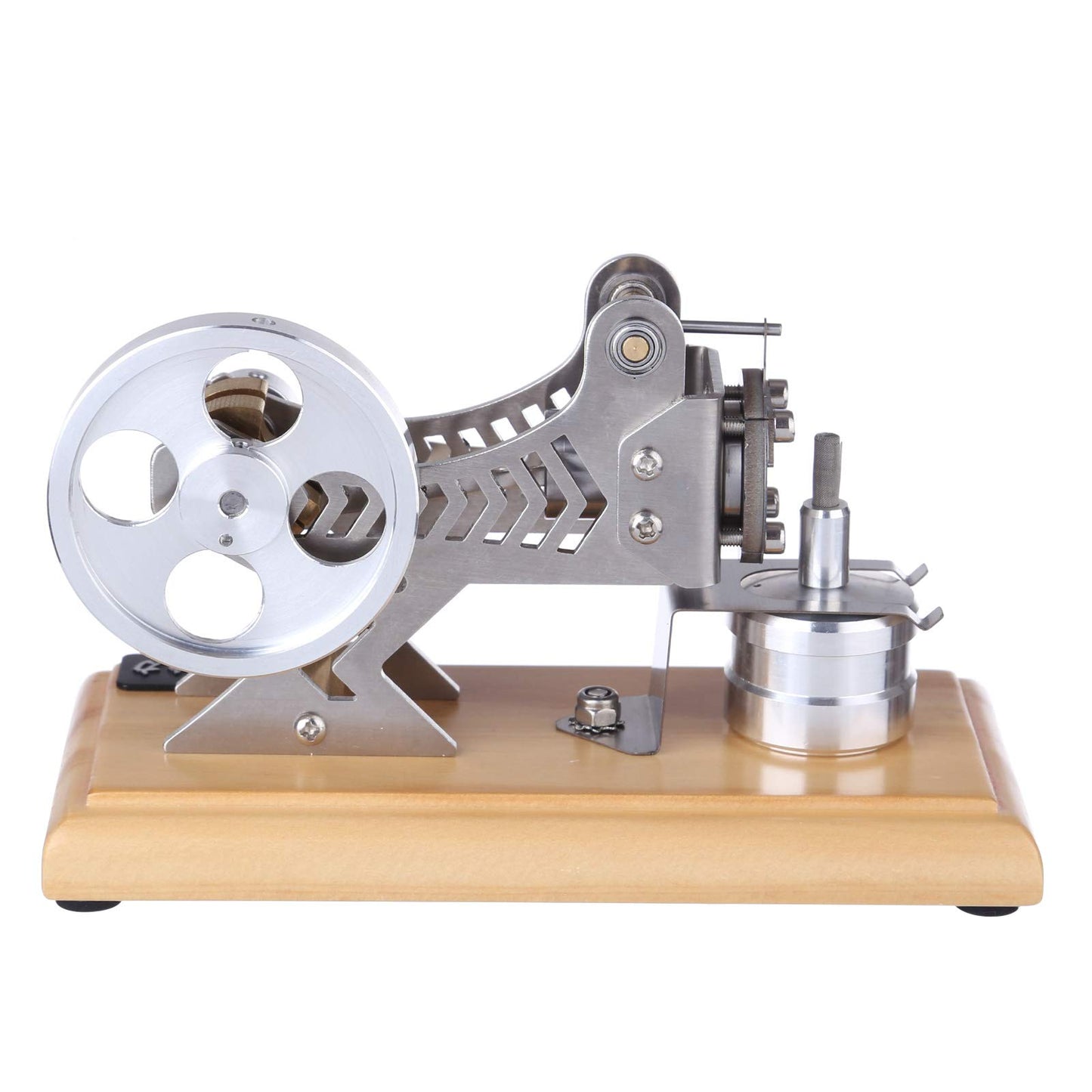 ENGINEDIY Engine Model Kit for Adults - DIY All-Metal Vacuum Stirling Engine Stem Steam Model Set with Solid Wood Baseplate Build Your Own Stirling