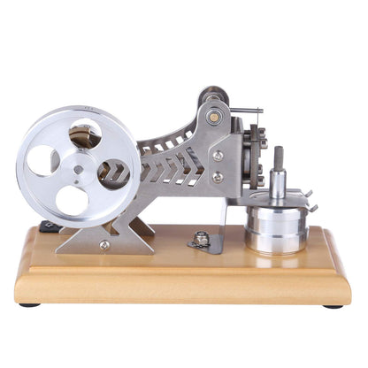 ENGINEDIY Engine Model Kit for Adults - DIY All-Metal Vacuum Stirling Engine Stem Steam Model Set with Solid Wood Baseplate Build Your Own Stirling