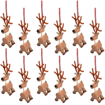 Fun Express Cork Reindeer Christmas Ornament Craft Kits - Makes 12 DIY Christmas Ornaments for Kids Holiday Crafts & Activities | Easy Christmas Craft
