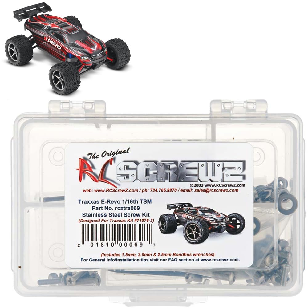 TRA069 - Traxxas E-Revo 1/16th TSM (71076-3) Stainless Screw Kit