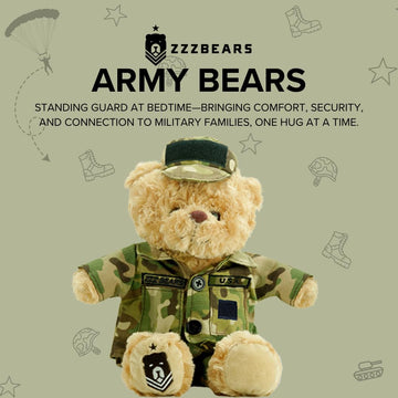 ZZZ Bears SGT Sleeptight Army Teddy Bear with Storybook & Sleep System, Comforting Gift for Army Kids, Helps with Bedtime Routine, Deployment