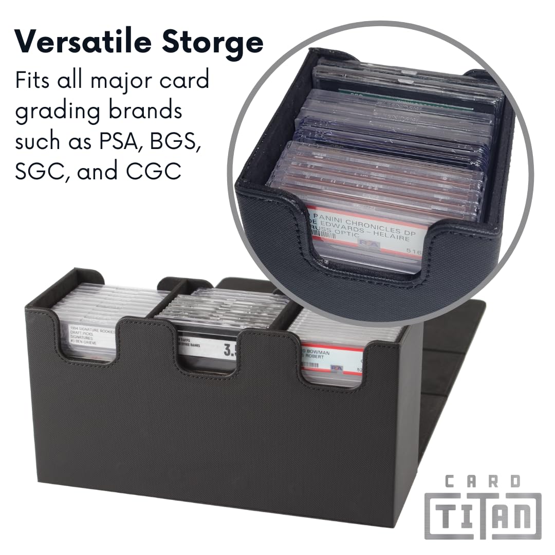 Card Titan Slab Box Triple Row - Trading Card Storage Box for Graded Sports and TCG Cards - Case Fits PSA, BGS, SGC and CSG Slabs